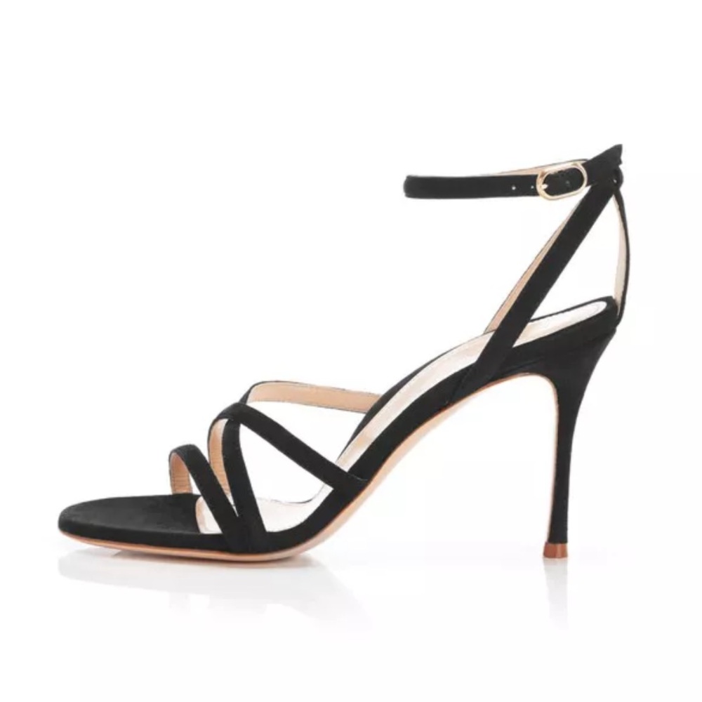 Marion Parke Lillian strappy sandals 85mm black suede size 36.5